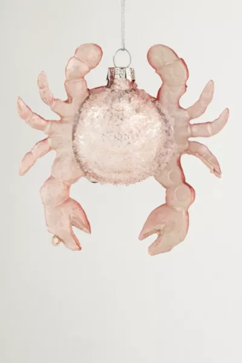 Shelled Crab Glass Ornament