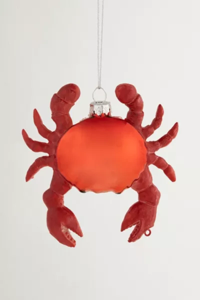 Shelled Crab Glass Ornament