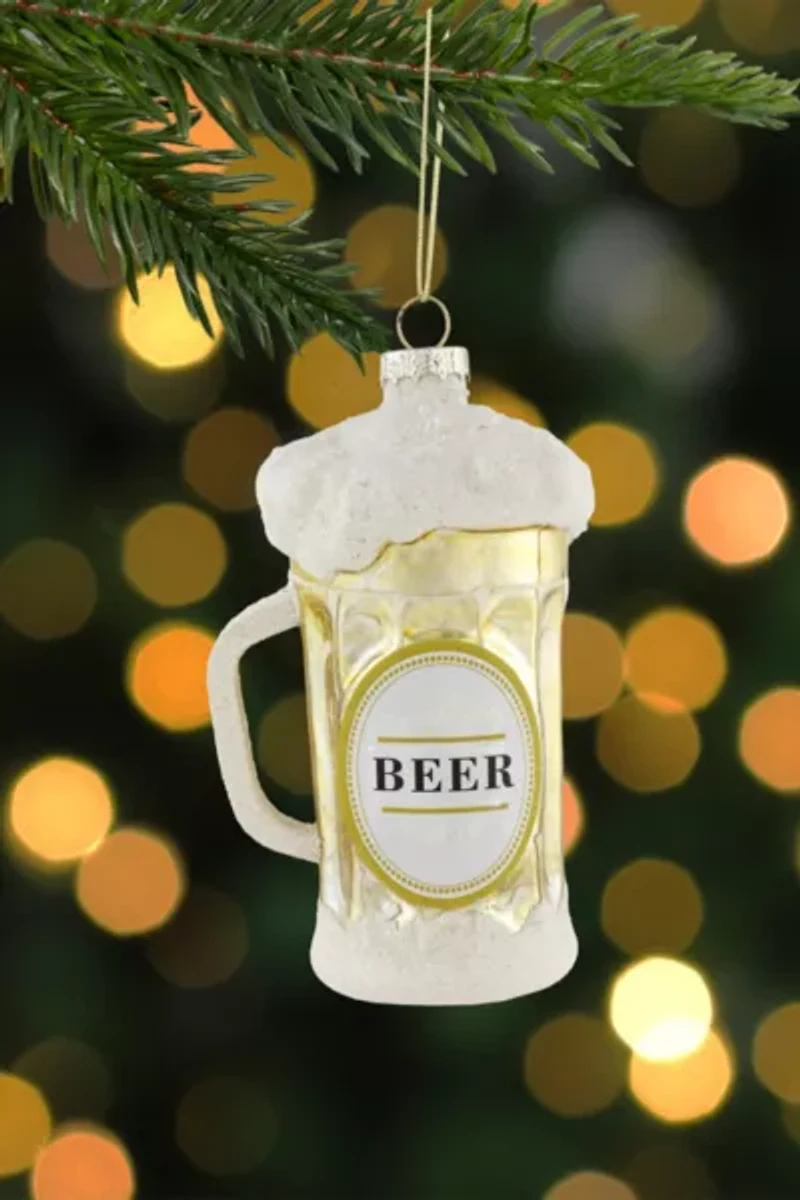 Frosty Beer Mug Glass Ornament