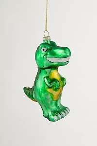 Green Dinosaur Glass Ornament