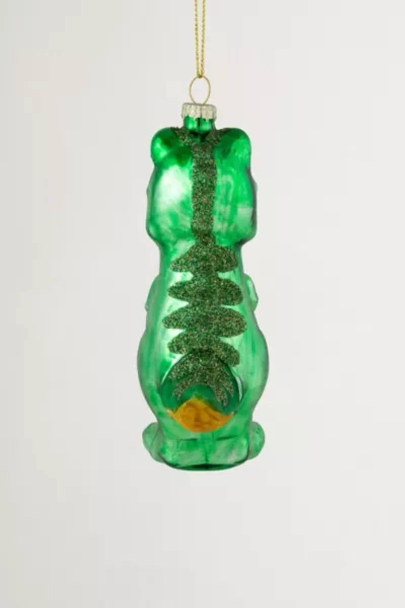 Green Dinosaur Glass Ornament