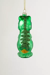 Green Dinosaur Glass Ornament