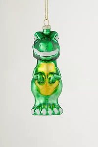 Green Dinosaur Glass Ornament