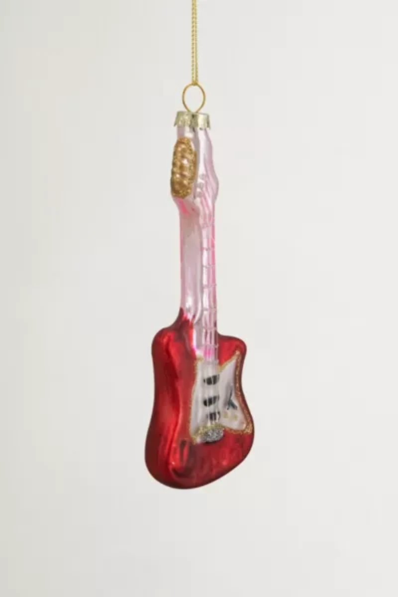 Bass Guitar Glass Ornament