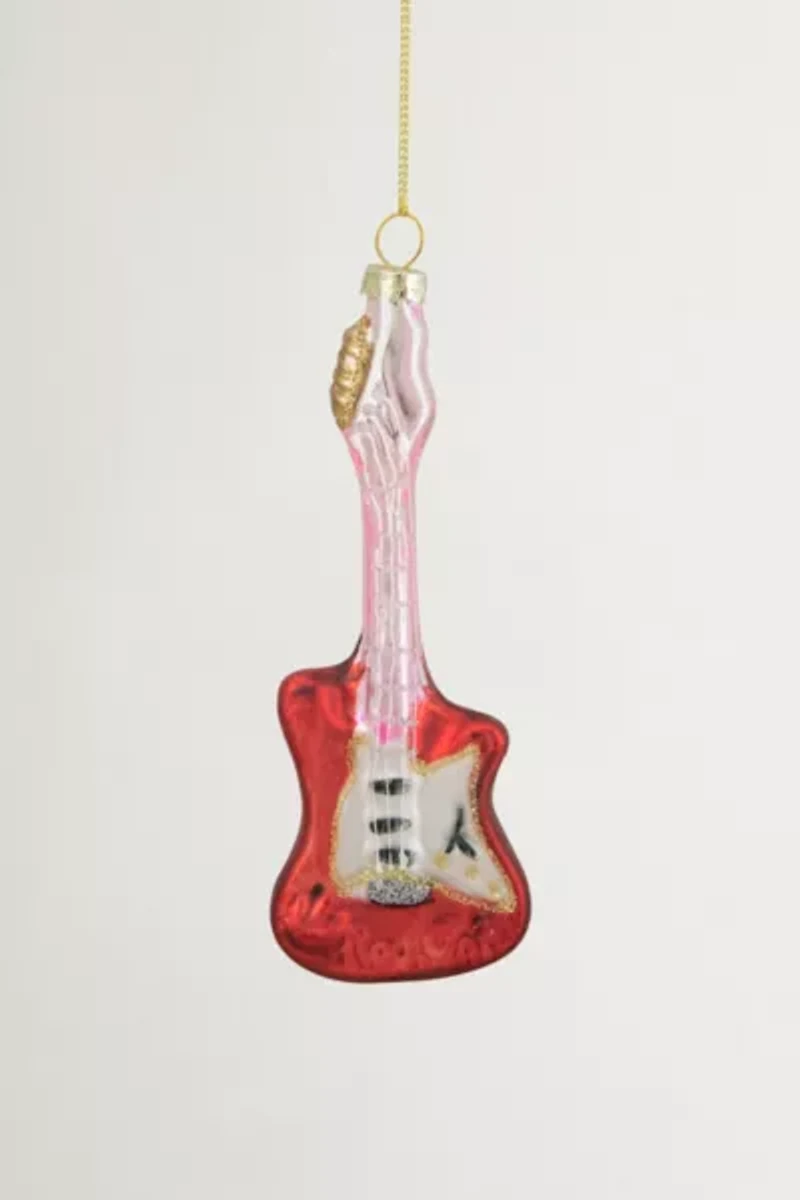 Bass Guitar Glass Ornament