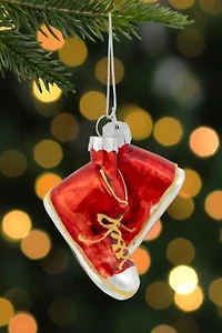 Red Sneakers Glass Ornament