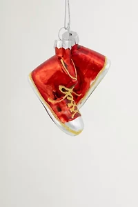 Red Sneakers Glass Ornament