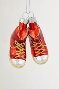 Red Sneakers Glass Ornament