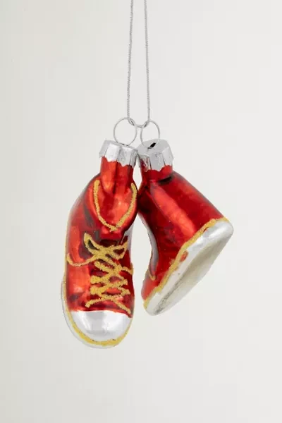 Red Sneakers Glass Ornament