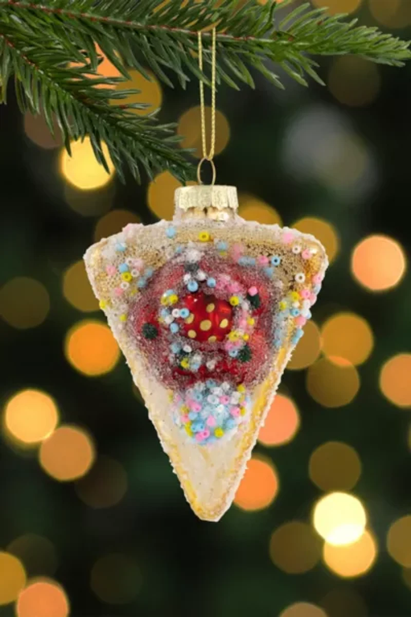 Slice of Cake Glass Ornament