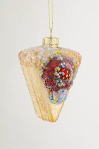 Slice of Cake Glass Ornament
