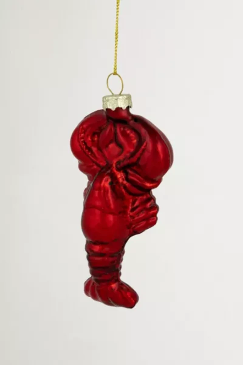Shiny Lobster Glass Ornament