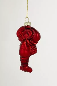 Shiny Lobster Glass Ornament
