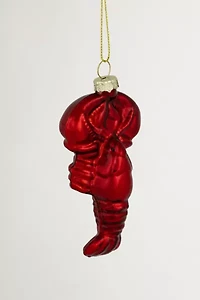 Shiny Lobster Glass Ornament