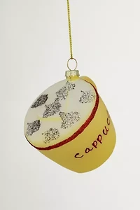 Glittered Cappucino Glass Ornament