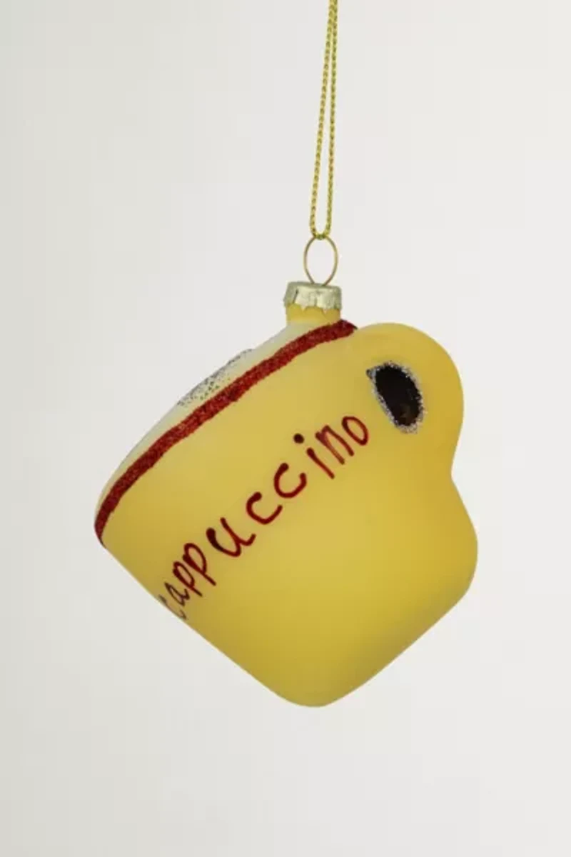 Glittered Cappucino Glass Ornament