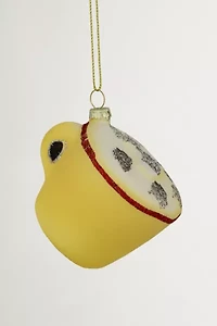 Glittered Cappucino Glass Ornament