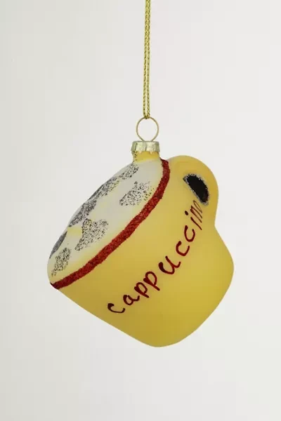 Glittered Cappucino Glass Ornament