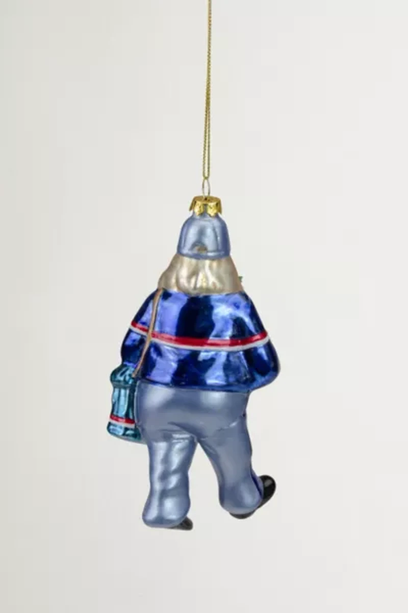 Santa Mail Carrier Glass Ornament