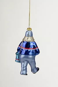 Santa Mail Carrier Glass Ornament