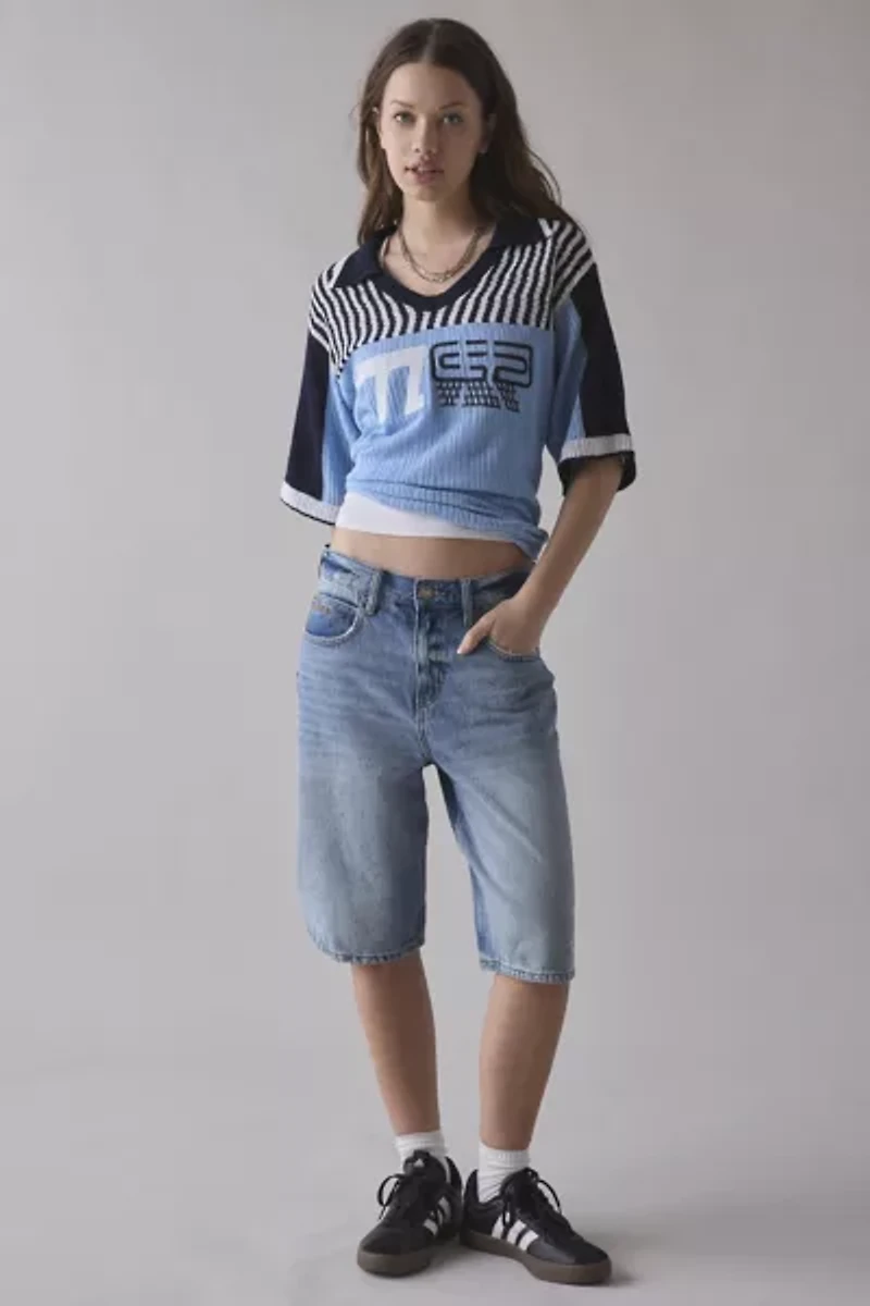 BDG Swanson 77 Embroidered Graphic Print Knit Polo