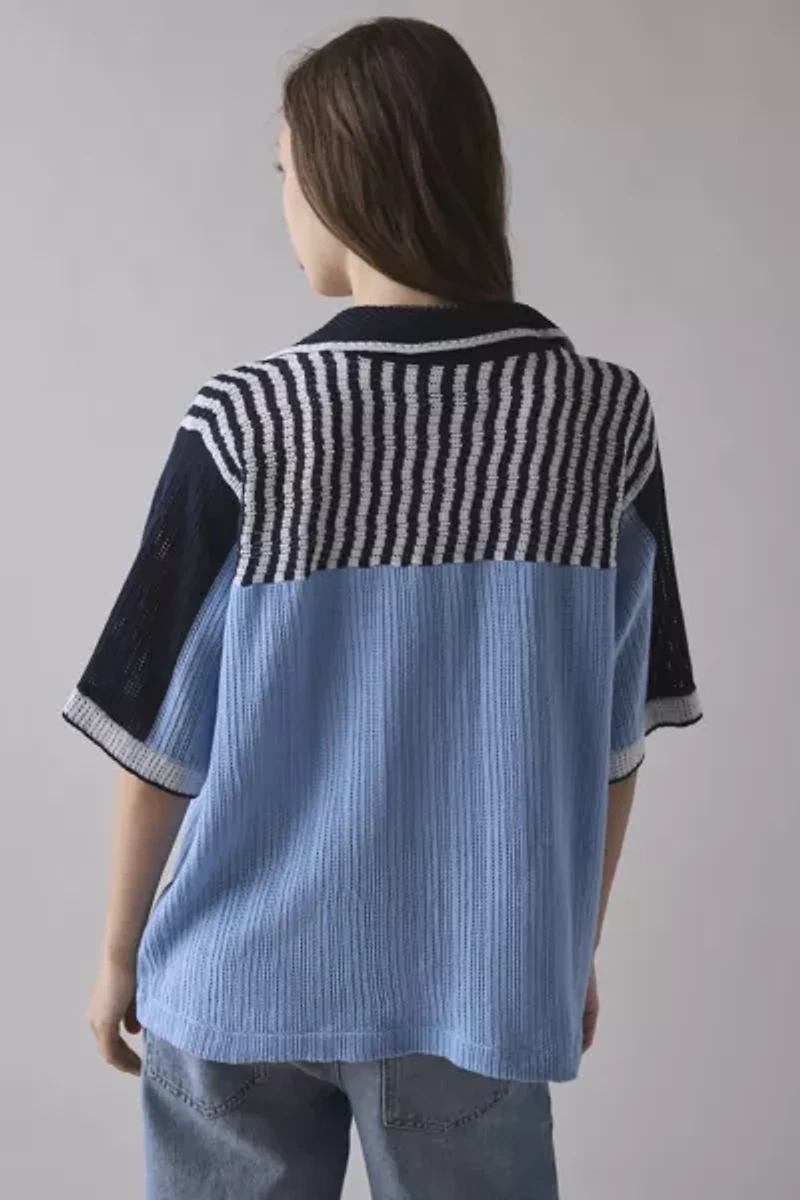 BDG Swanson 77 Embroidered Graphic Print Knit Polo