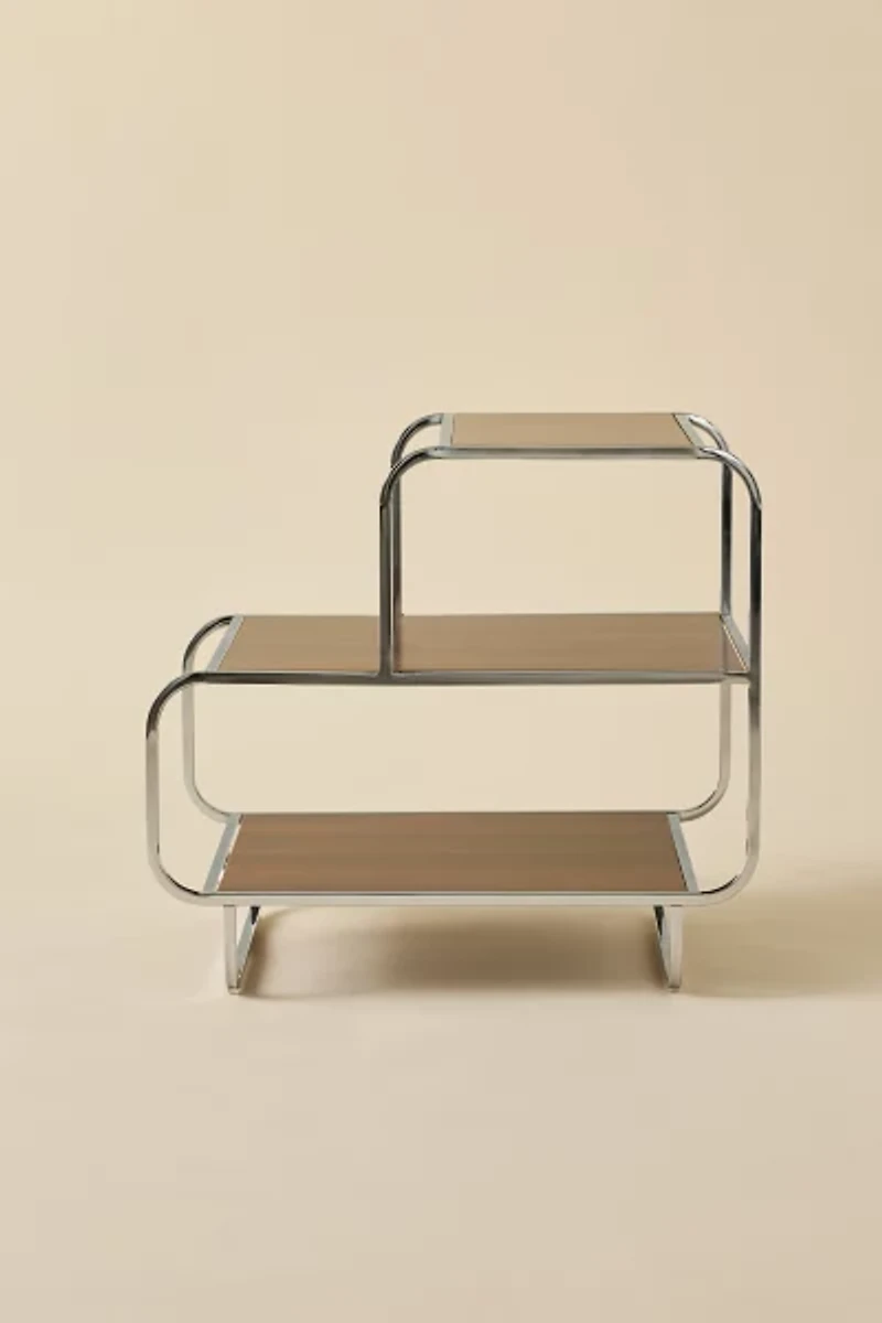 Alana Chrome 3-Tiered Side Table