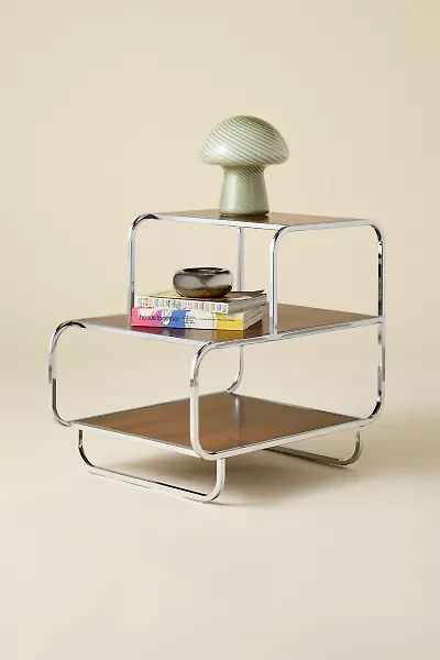 Alana Chrome 3-Tiered Side Table