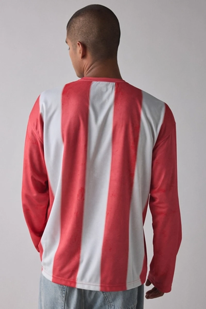 Diesel Graphic Print Striped Long Sleeve Tee