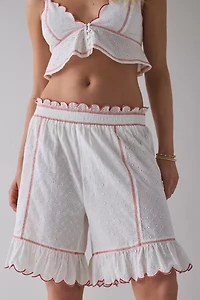 Out From Under Jolie Ruffle Eyelet Lace Long Bloomer