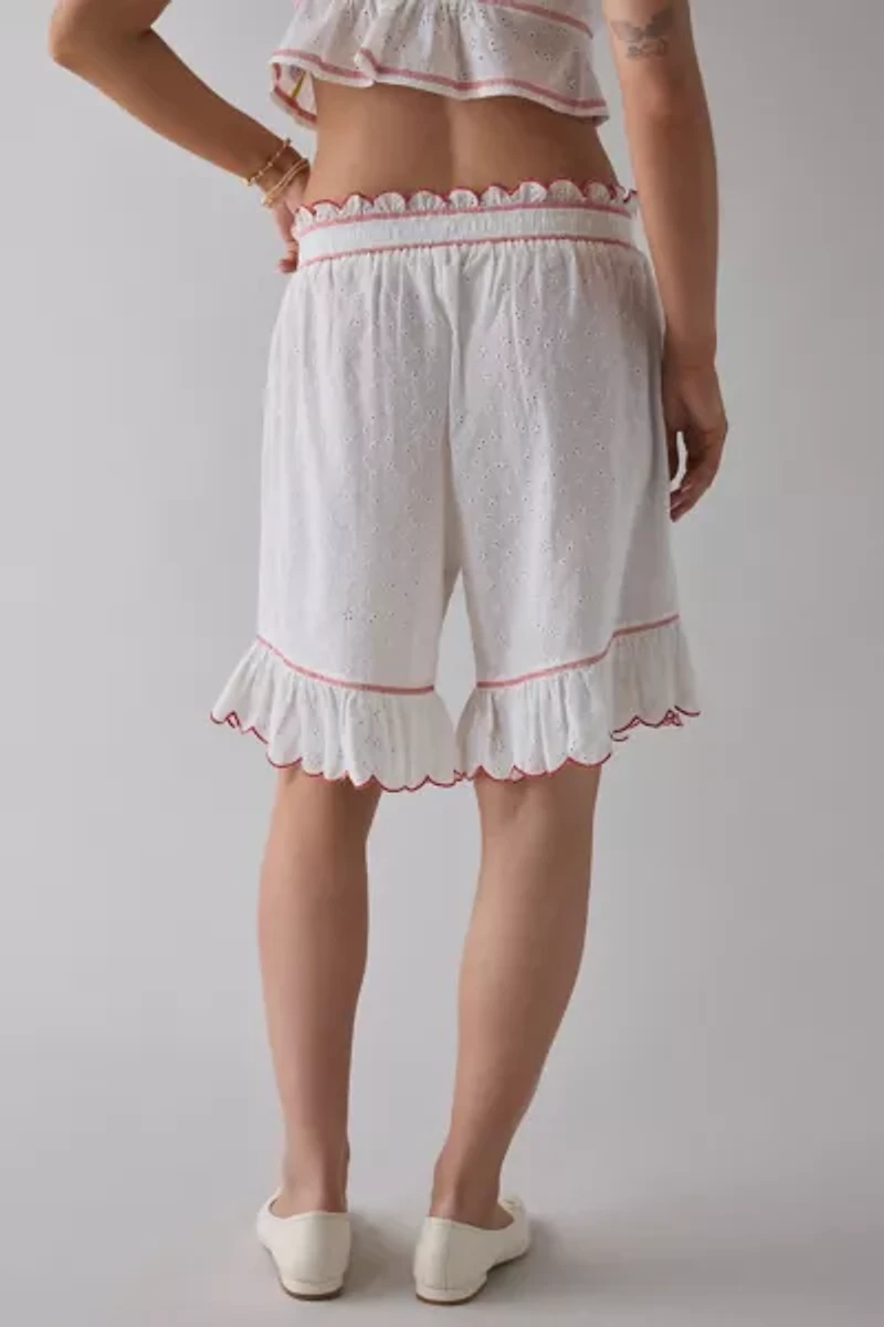 Out From Under Jolie Ruffle Eyelet Lace Long Bloomer