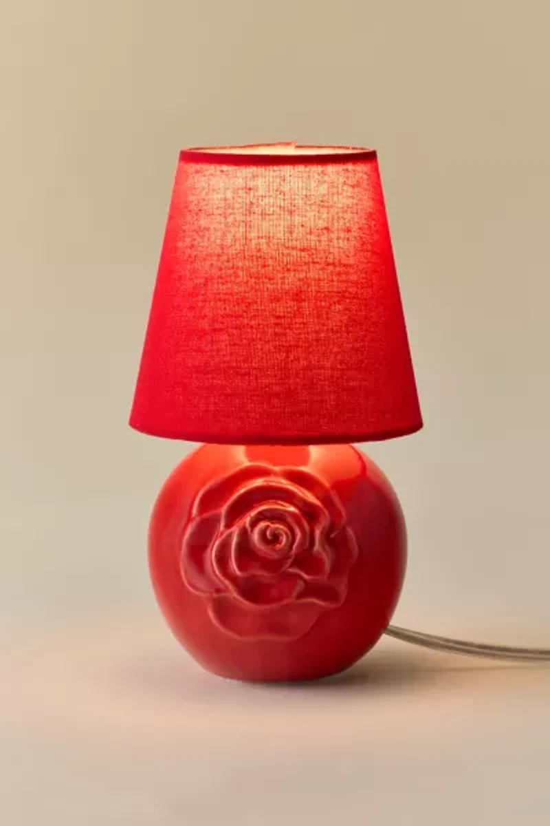 Sculpted Rose Mini Table Lamp