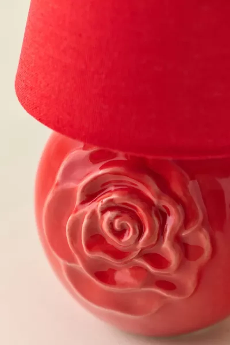 Sculpted Rose Mini Table Lamp