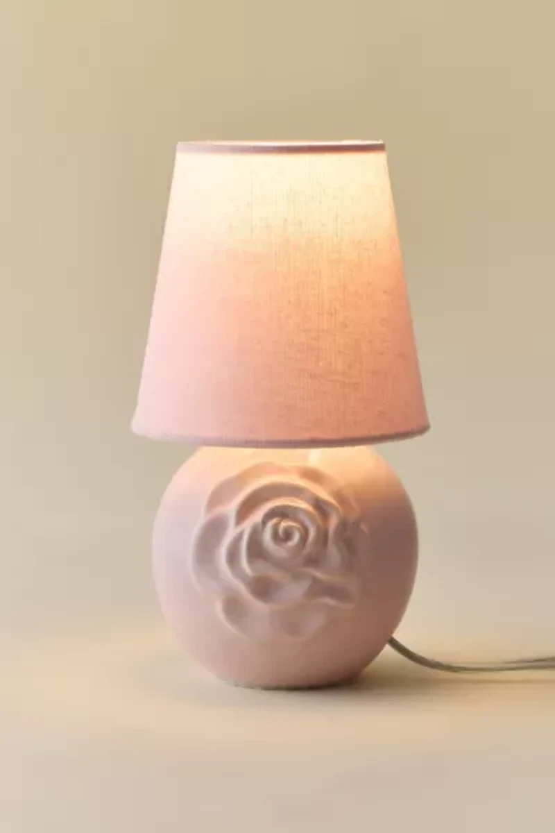 Sculpted Rose Mini Table Lamp