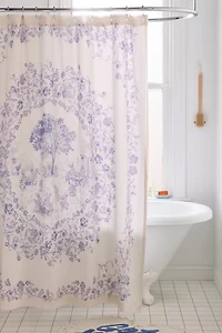 Bunny Toile Patterned Shower Curtain