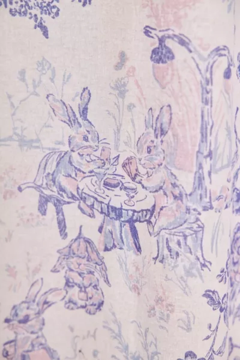 Bunny Toile Patterned Shower Curtain