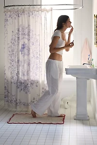 Bunny Toile Patterned Shower Curtain