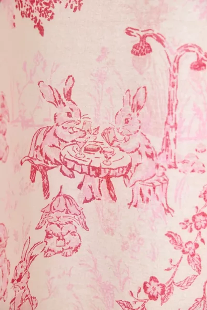 Bunny Toile Patterned Shower Curtain