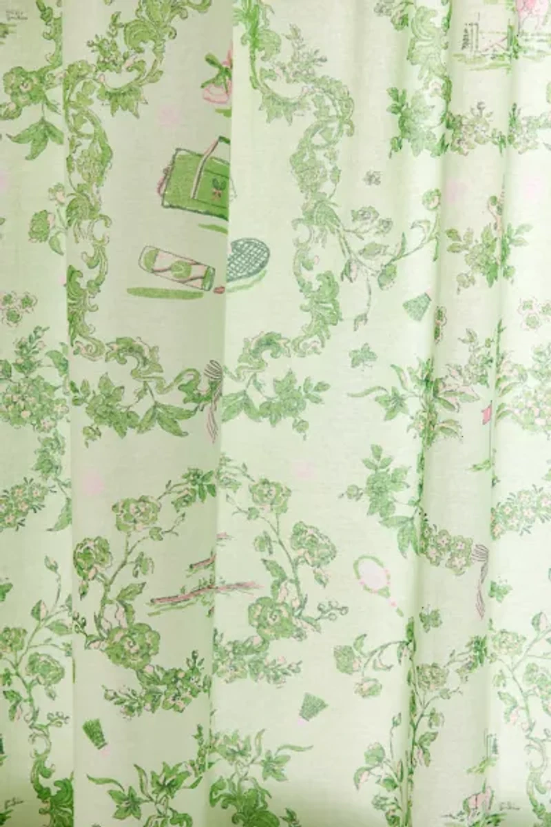 Preppy Toile Patterned Shower Curtain