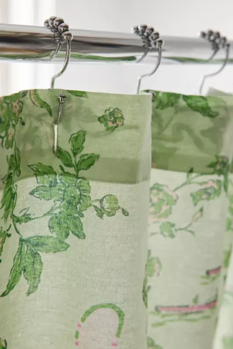 Preppy Toile Patterned Shower Curtain