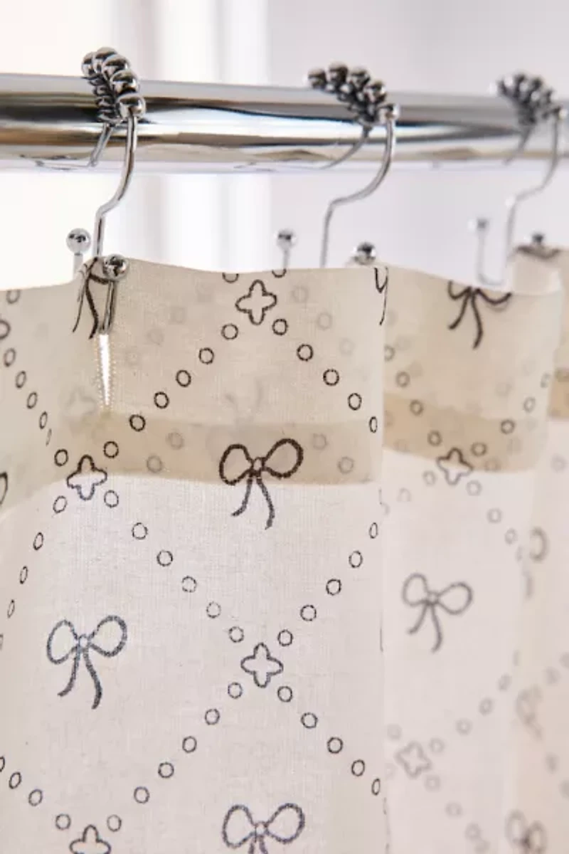 Eloise Bow Patterned Shower Curtain