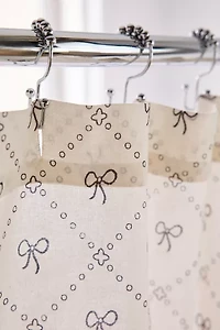 Eloise Bow Patterned Shower Curtain