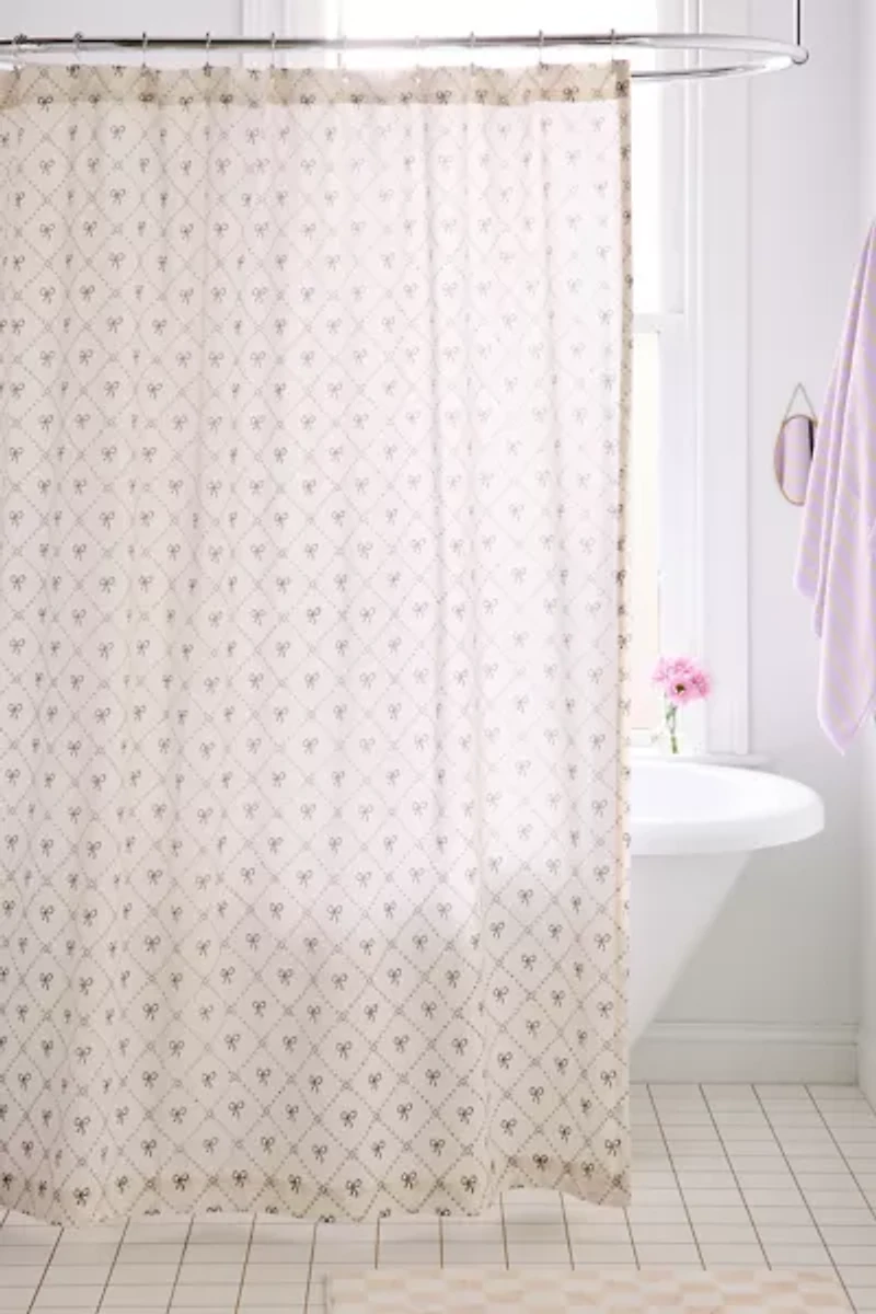 Eloise Bow Patterned Shower Curtain