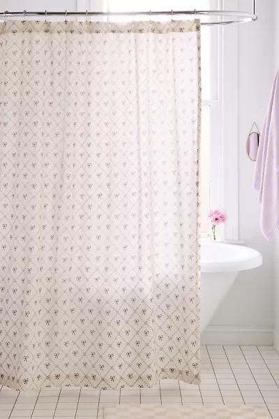 Eloise Bow Patterned Shower Curtain