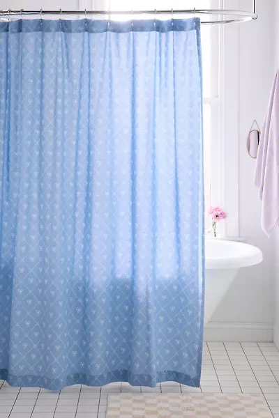 Eloise Bow Patterned Shower Curtain