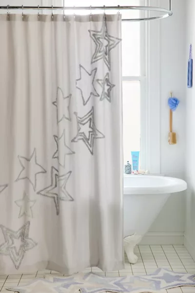 Star Icon Tufted Shower Curtain