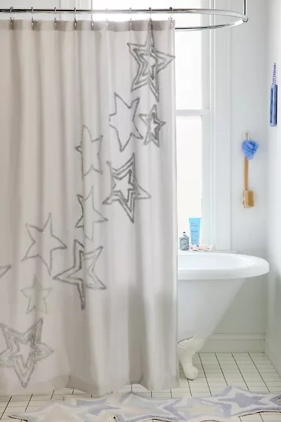 Star Icon Tufted Shower Curtain