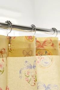 Locket Frame Patterned Shower Curtain