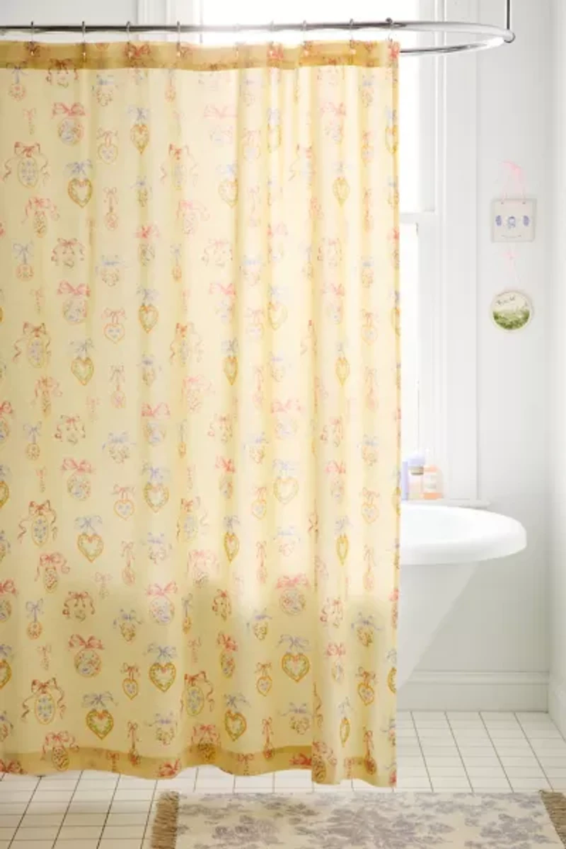 Locket Frame Patterned Shower Curtain