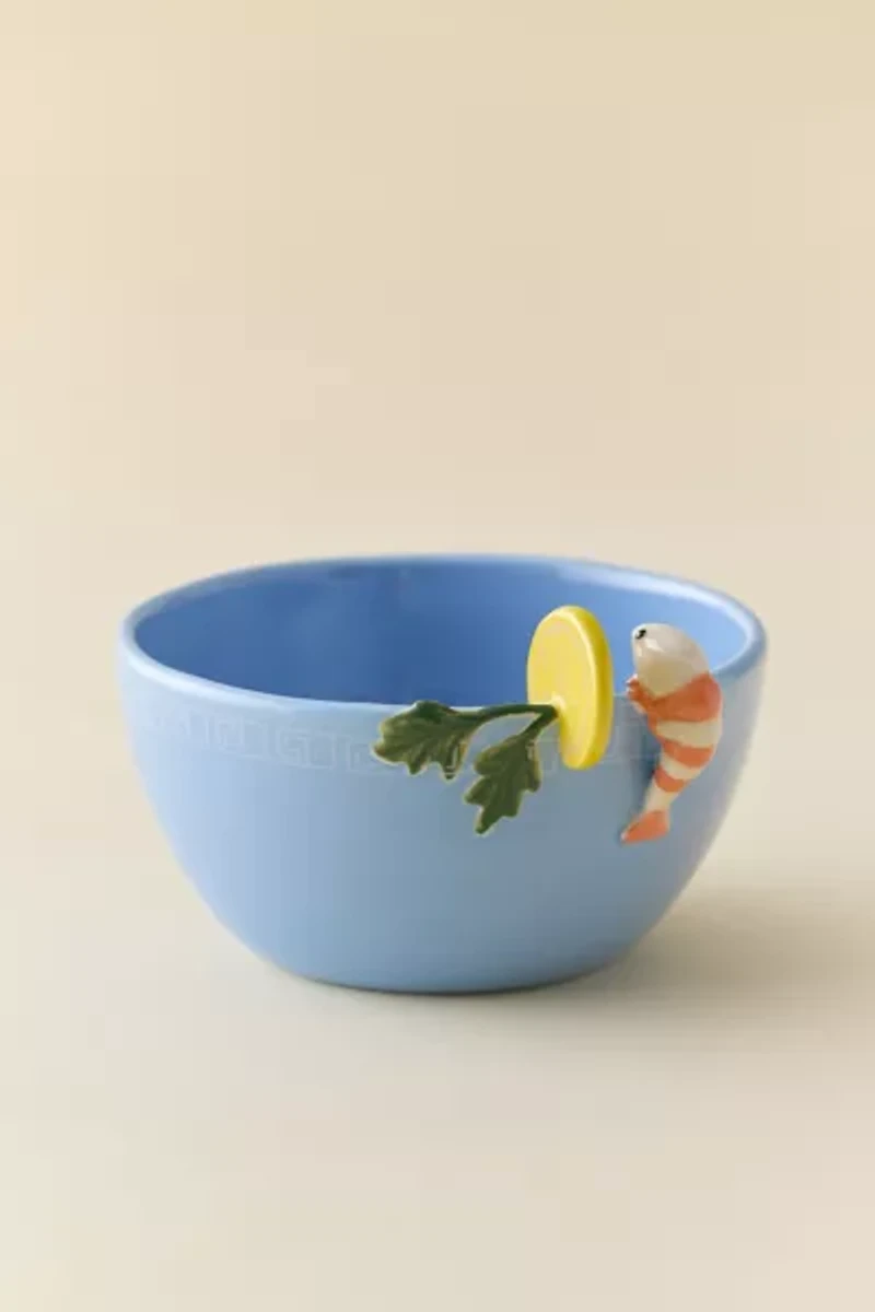 Hanging Shrimp Ceramic Cereal Bowl